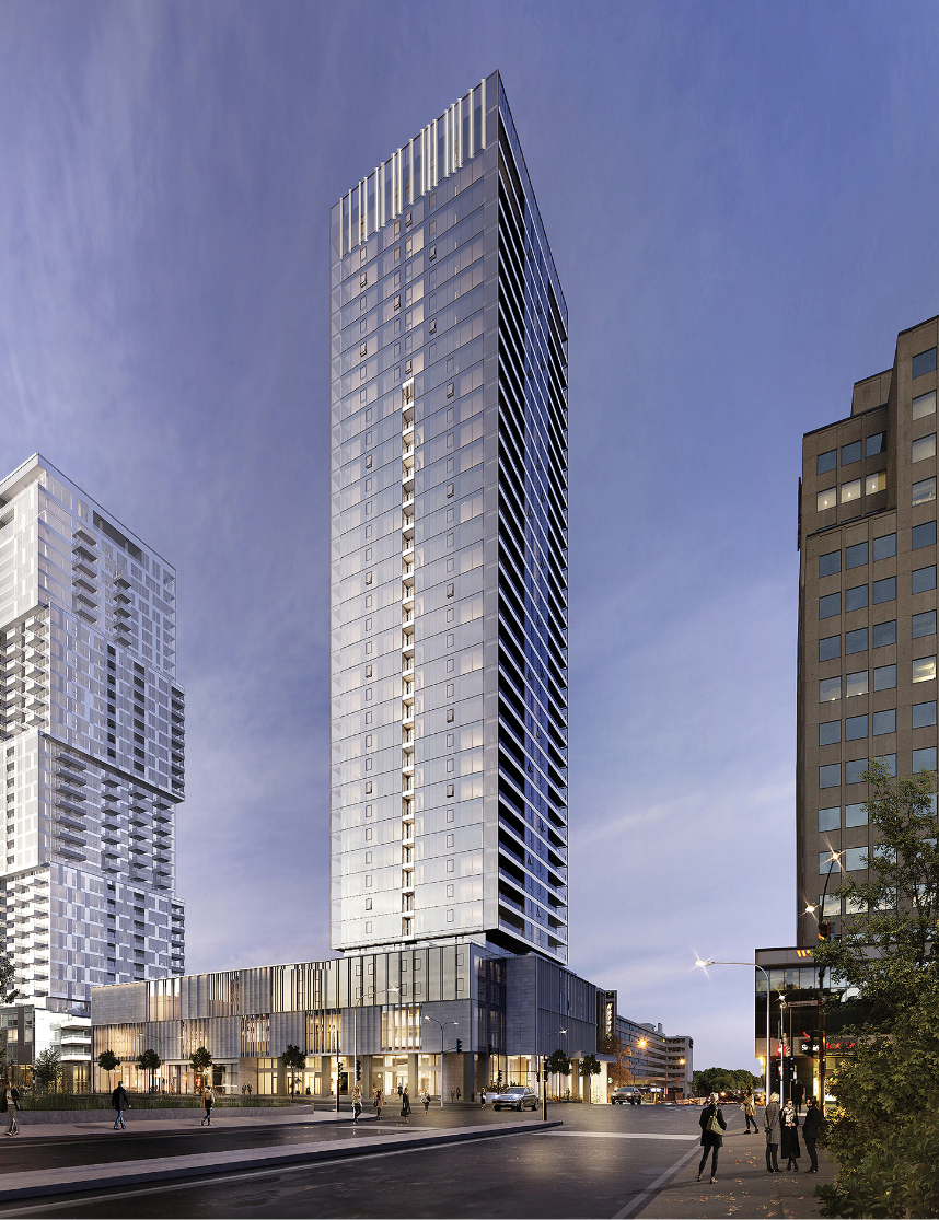 Exterior view of the QuinzeCent building, a luxury montreal condos for sale project